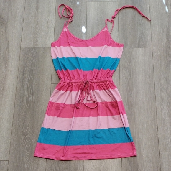 unknown Dresses & Skirts - Pink and Blue Striped Sleeveless Dress